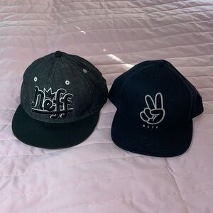 Neff Charcoal and Black Snapback Caps